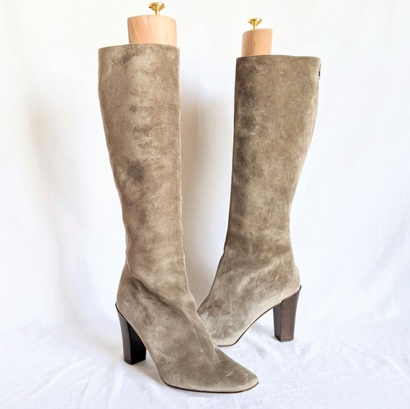 Michael Kors Shoes - Michael Kors Vintage Tall Suede Stacked Heel Boots